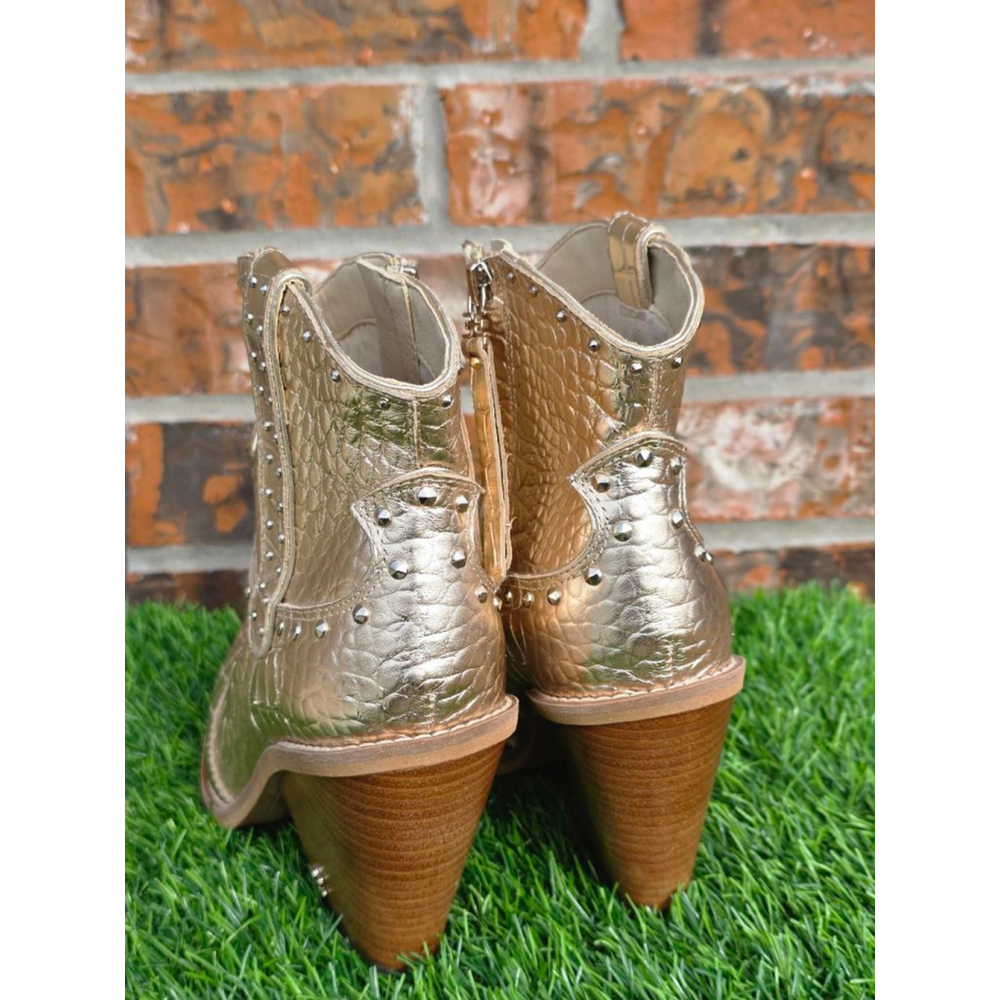 Sam Edelman Gold Iris Western Studded Ankle Booties – Women’s Size 8 - Picture 4 of 6
